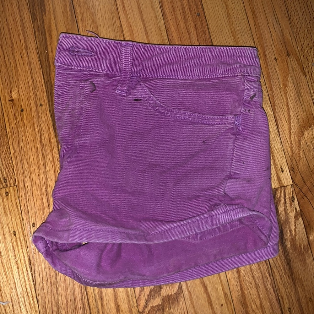 Womens purple denim shorts